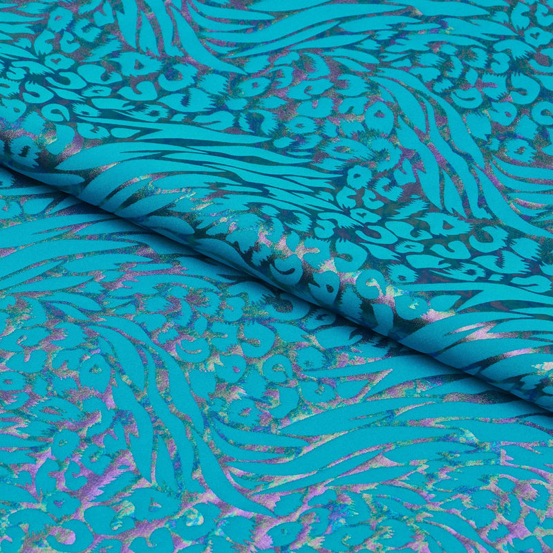 Funky Leopard Hologram Spandex Fabric | Blue Moon Fabrics