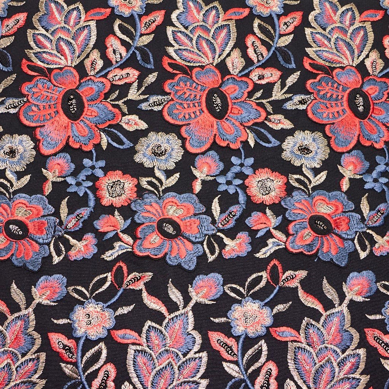 Genevieve Embroidered Mesh Fabric | Blue Moon Fabrics