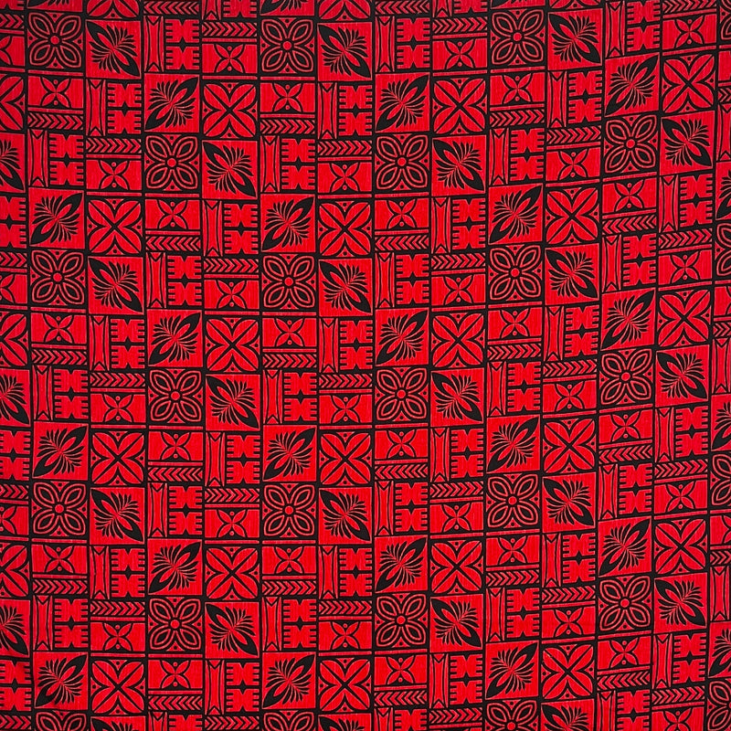 Traditional Polynesian Tapa Pattern Cotton Fabric | Islands Fabric