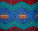 Traditional Tonga Tattoo Kava Bowl Center Fabric | Cotton