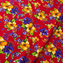 Hibiscus Palm Leaves Cluster All Over design Cotton Fabric | Islands Fabric