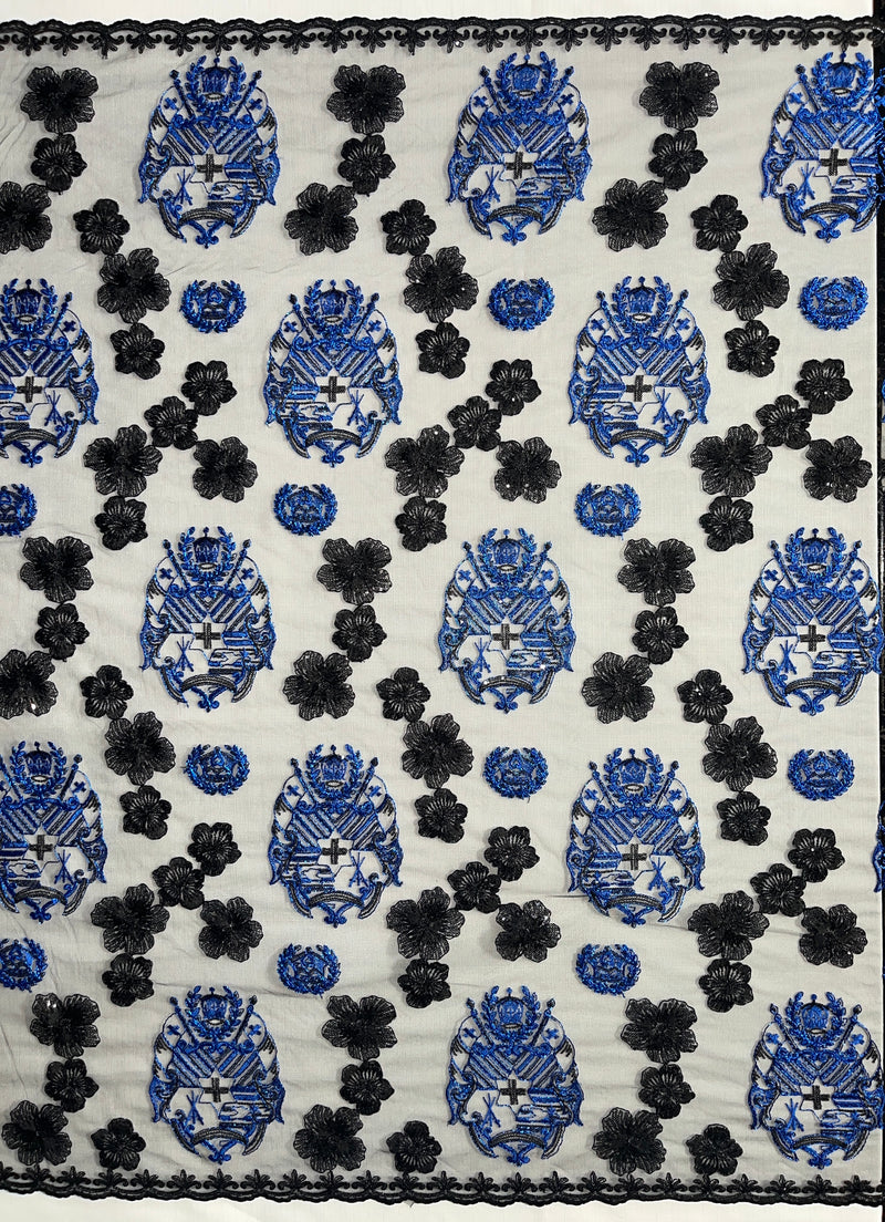 Black Hibiscus Tonga Seal Lace | Islands Fabric