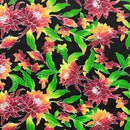 Colorful floral pattern on a black background