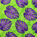Monstera Dypsis Lutescens Leaves Peachskin Fabric | Islands Fabric