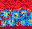 Traditional Polynesian Tattoo Daisy Double Border Polyester Fabric | Islands Fabric