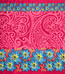 Traditional Polynesian Tattoo Daisy Double Border Polyester Fabric | Islands Fabric