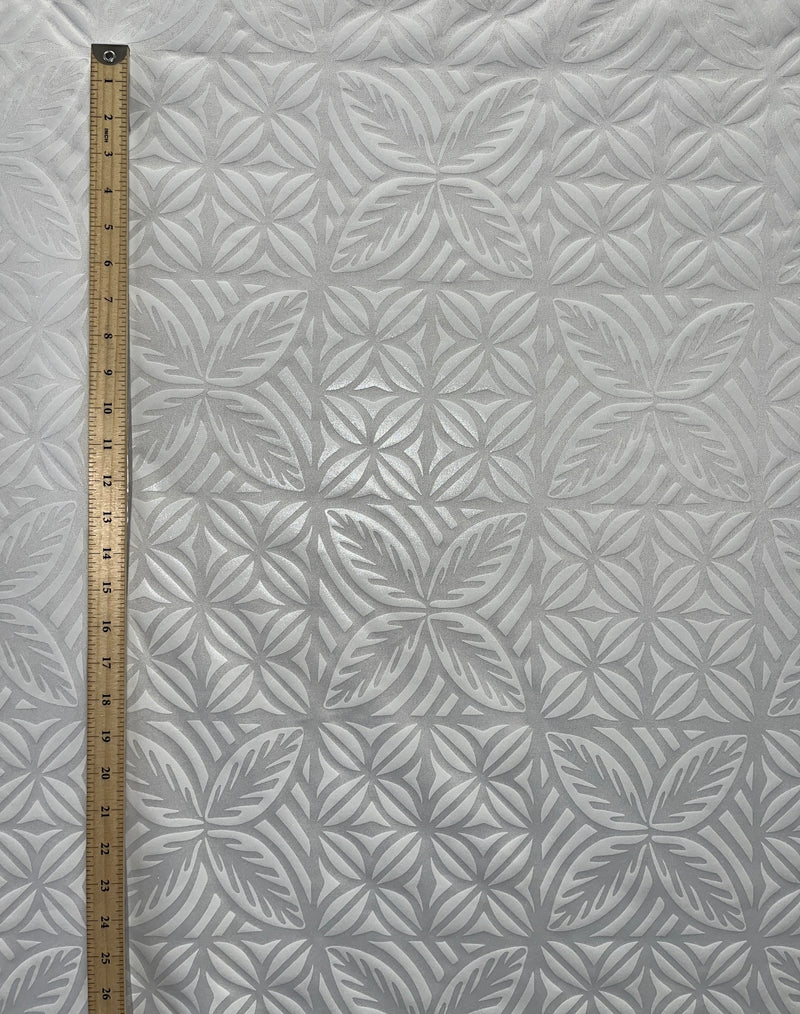 Geometric Floral Panel Polyester Foil Fabric | Islands Fabric