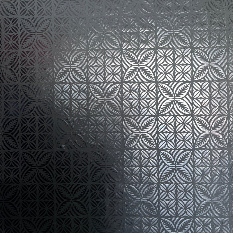 Geometric Floral Panel Polyester Foil Fabric | Islands Fabric