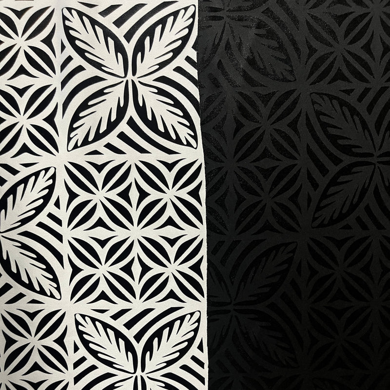 Geometric Floral Panel Polyester Foil Fabric | Islands Fabric