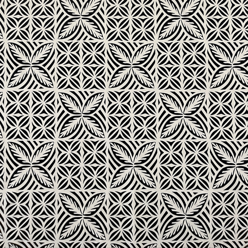 Geometric Floral Panel Polyester Foil Fabric | Islands Fabric