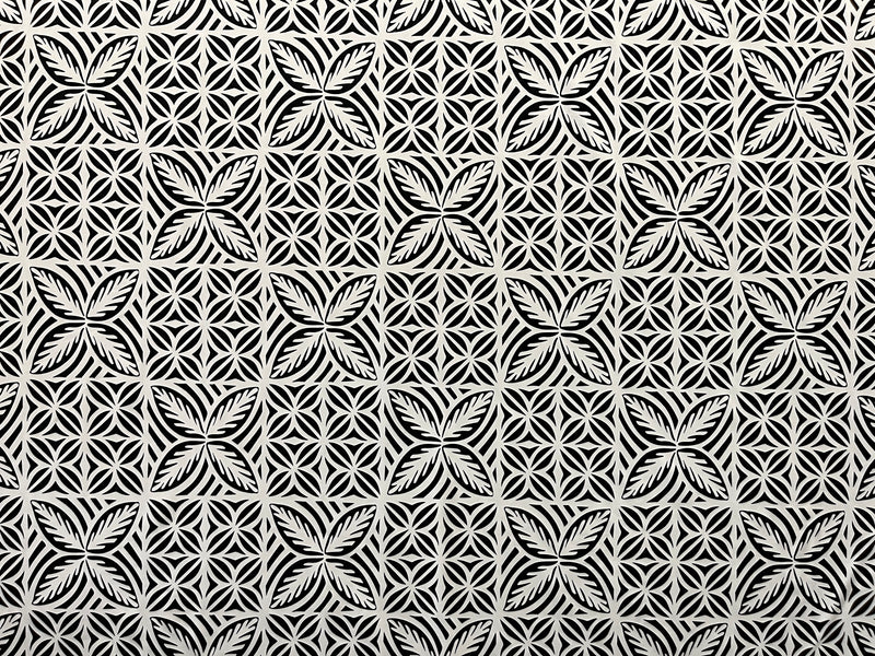 Geometric Floral Panel Polyester Foil Fabric | Islands Fabric