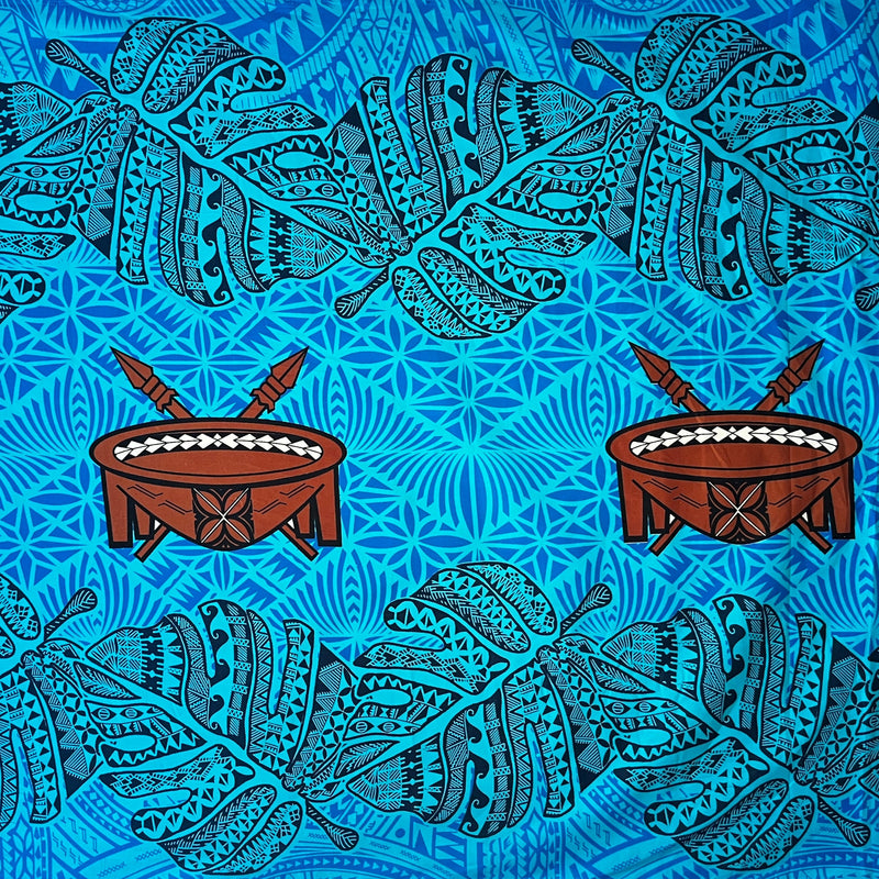 Monstera Double Border Fabric | Cotton