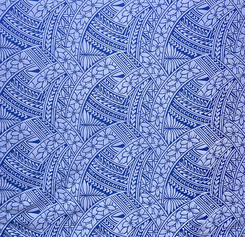 Hibiscus Traditional Polynesian Tattoo Poly Cotton Fabric | Islands Fabric