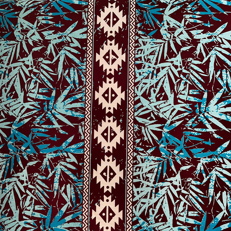 Areca Plam Tree Leaves Light Barkcloth Fabric | Islands Fabric