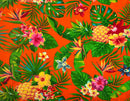 Pineapple, Tropical Flowers & Leaves Cotton Fabric | Islands Fabric