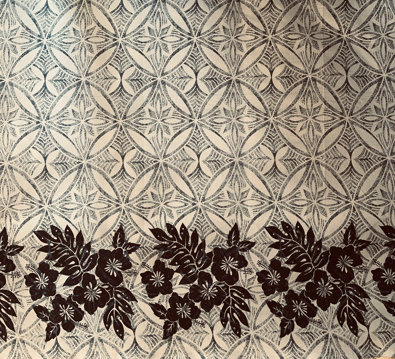 Tropical Floral Border Polyester Fabric | Islands Fabric
