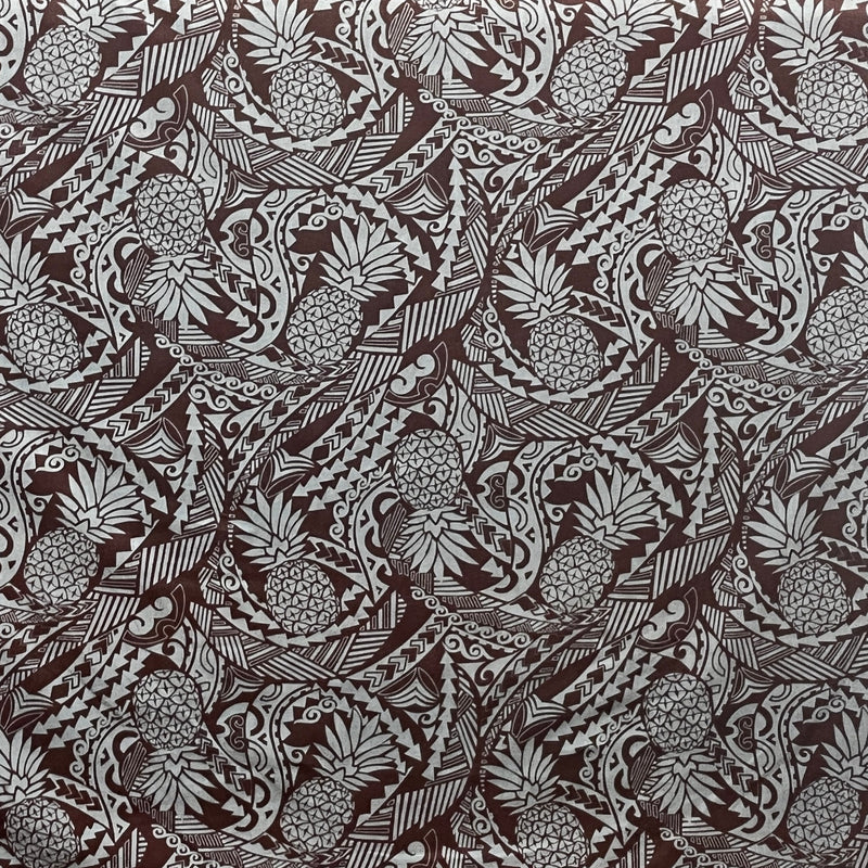 Tribal Tattoo with Pineapples Fabric | Chambray (Denim Look)