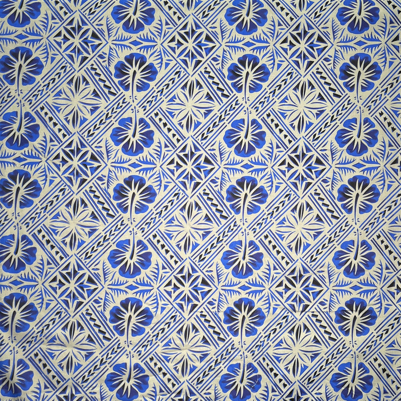 Traditional Tapa Hibiscus Cotton Fabric | Islands Fabric