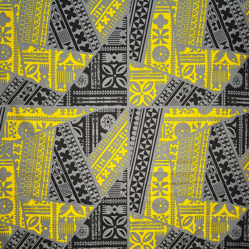 Traditional Tattoo Rectangle & Triangle Geometric Cotton Fabric| Islands Fabric