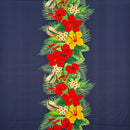 Tropical Flowers middle Border Peachskin Fabric | Islands Fabric