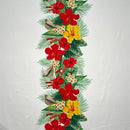Tropical Flowers middle Border Peachskin Fabric | Islands Fabric