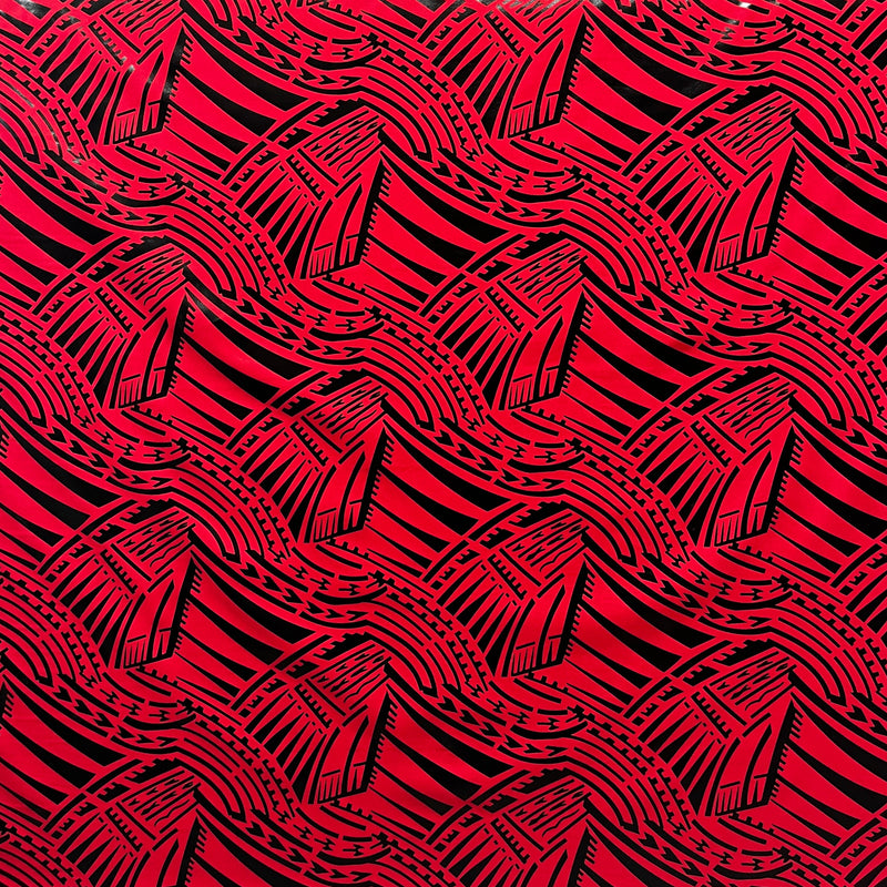 Traditional Polynesian Pattern Polyester Foil Fabric | Islands Fabric