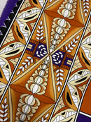 Tongan Seal Double Border Cotton Light-Barkcloth Fabric | Islands Fabric