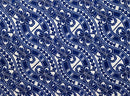 Islands Bloom Tattoo Waves Polyester Light-Barkcloth Fabric | Islands Fabric