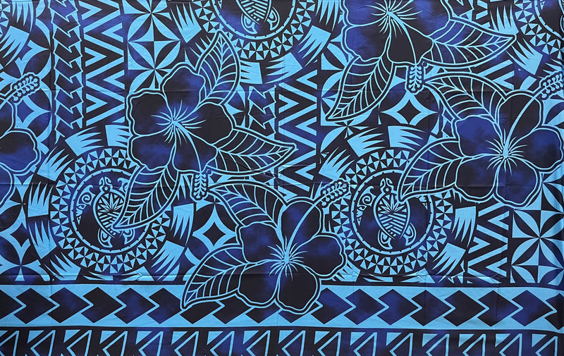 Hibiscus Sea Turtle Polyester Sarong | Islands Fabric
