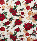 Poinsettia Ornament Elegance Polyester Fabric | Islands Fabric