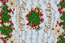 Musical Poinsettia Celebration Polyester Fabric | Islands Fabric