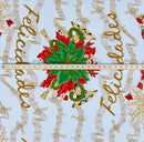 Musical Poinsettia Celebration Polyester Fabric | Islands Fabric