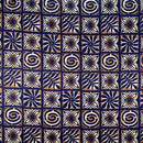 Traditional Polynesian Tapa checkered design Fabric| Cotton Light Barkcloth