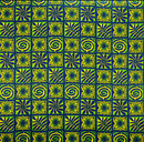 Traditional Polynesian Tapa checkered design Fabric| Cotton Light Barkcloth