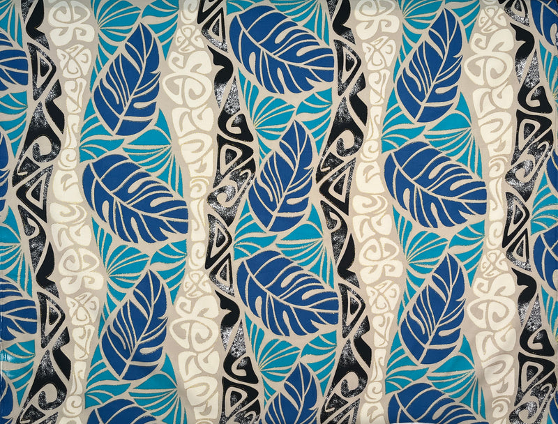 Monstera Tribal Print Fabric | Polyester Glitter