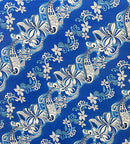 Diagonal Hibiscus Plumeria Sea Turtle Swirl Design Peachskin Fabric| Islands Fabric