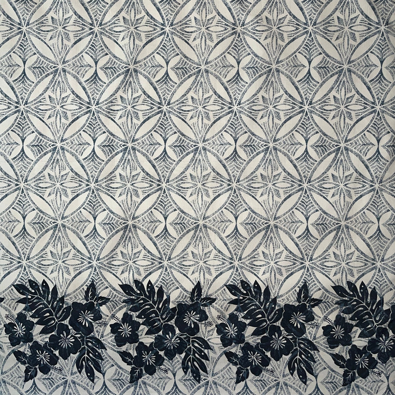 Tropical Floral Border Polyester Fabric | Islands Fabric
