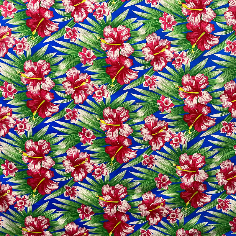 Hibiscus Floral Print Polyester Fabric | Islands Fabric