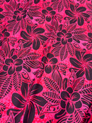 Tiare Tropical Bloom Polyester Knit Spandex  Fabric | Islands Fabric