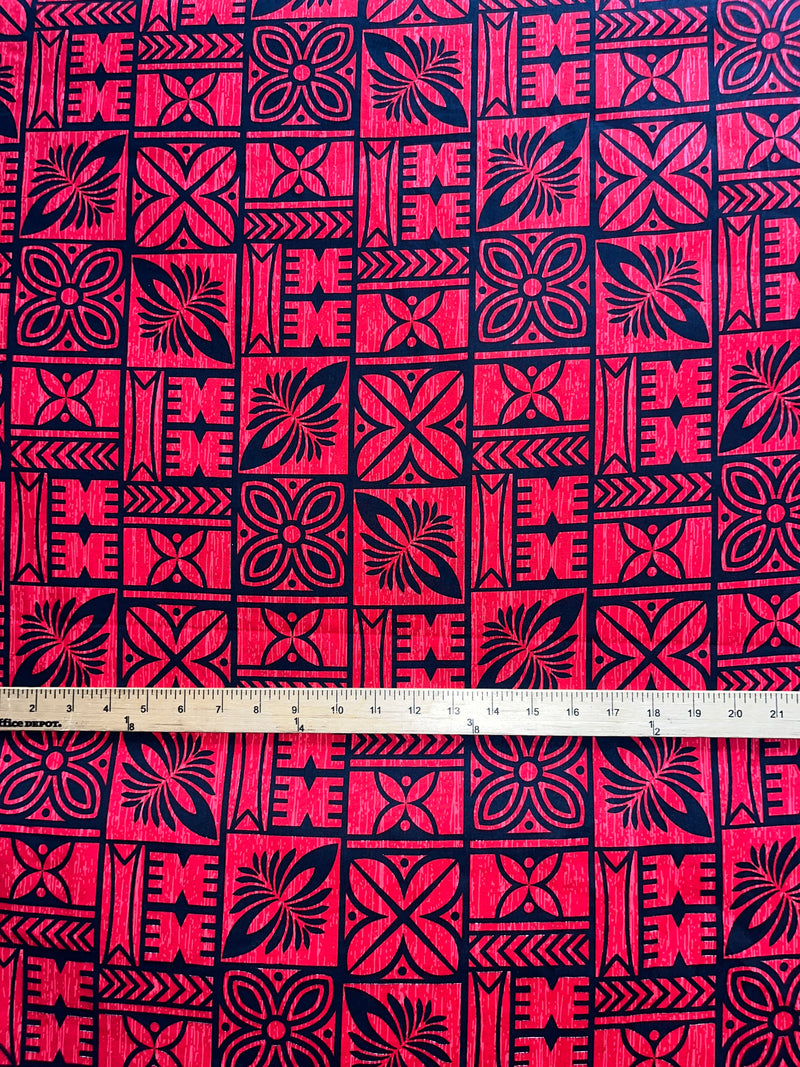 Traditional Polynesian Tapa Pattern Cotton Fabric | Islands Fabric