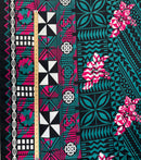 Traditional Polynesian Geometric Flower Design Cotton Fabric | Islands Fabric