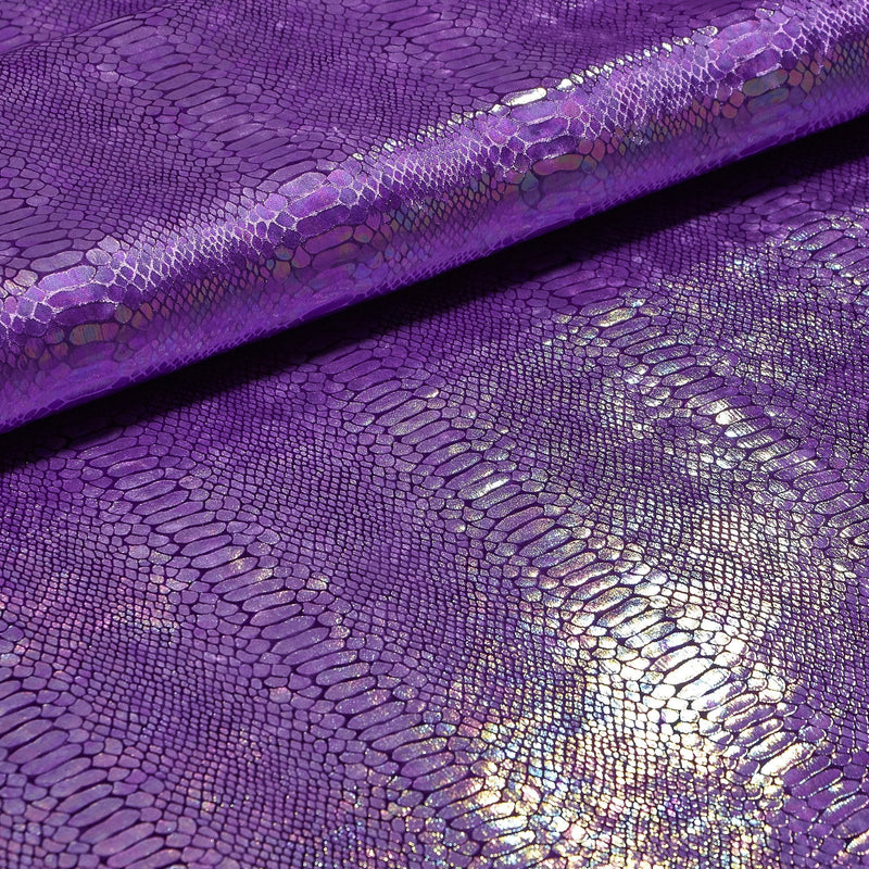 Illusion Anaconda Foil Printed Stretch Velvet Fabric | Blue Moon Fabrics