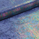 Illusion Anaconda Foil Printed Stretch Velvet Fabric | Blue Moon Fabrics