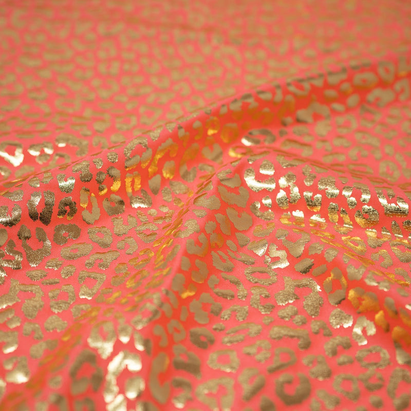 Loud Leo Foil Printed Spandex Fabric | Blue Moon Fabrics