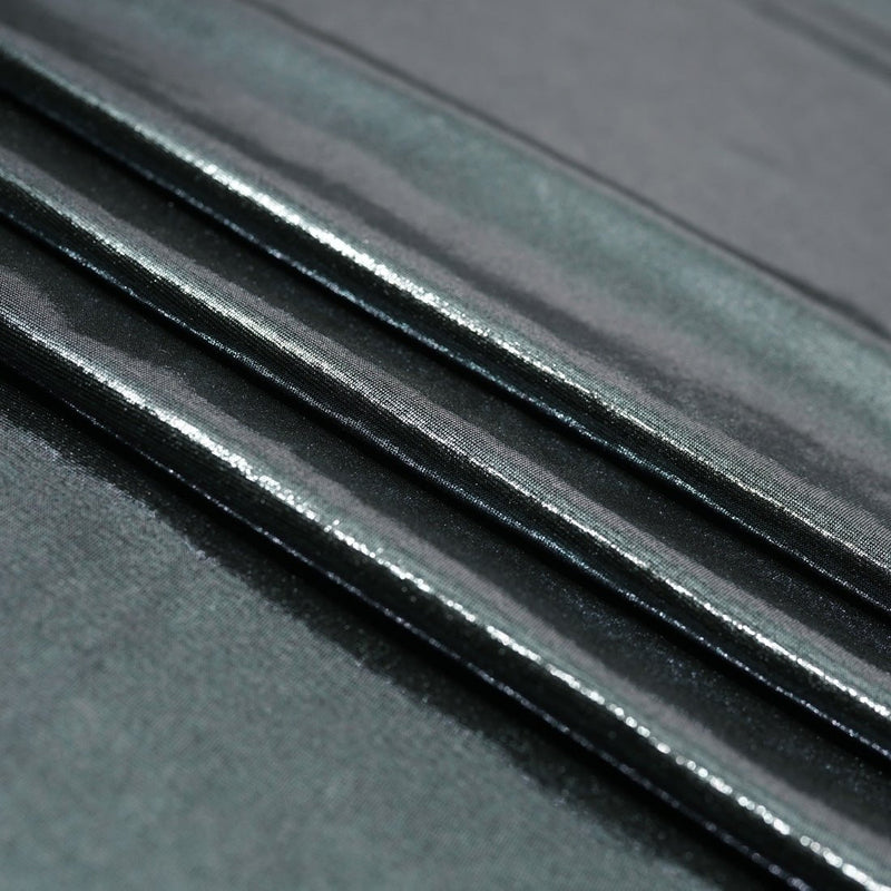 Mercury Titanium Foiled Spandex Fabric | Blue Moon Fabrics