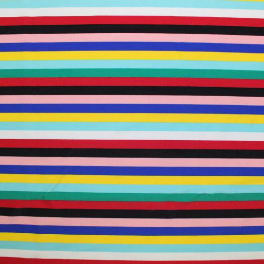 Vibrant Summer Stripes Printed Spandex | Blue Moon Fabrics
