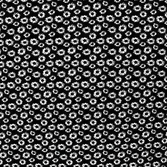 White Daisy Printed Spandex | Blue Moon Fabrics