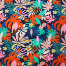 Tropical Birds Printed Spandex | Blue Moon Fabrics