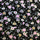 Wild Flowers on Black Printed Spandex Fabric | Blue Moon Fabrics