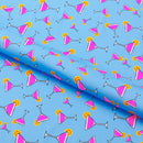 Martini Glass Printed Spandex Fabric | Blue Moon Fabrics